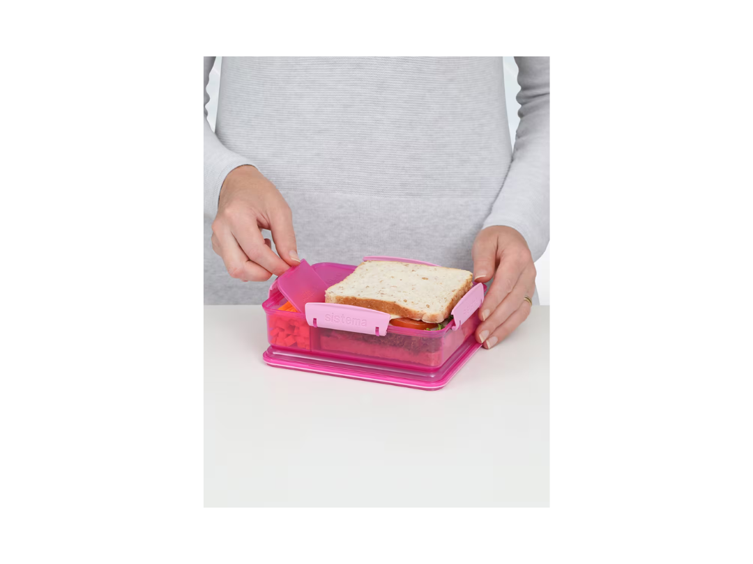 Sistema 975ml Snack Attack™ Duo – 3-Compartment Lunch Box | Qatar Sistema 975ml Snack Attack™ Duo – 3-Compartment Lunch Box | Qatar